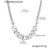 Wholesale Hip Hop 316L Stainless Steel Electroplated Geometric Pattern Light Luxury Style Women's Chain Necklace