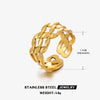 Wholesale Hip Hop Stainless Steel Geometric Ring Retro Popular Real Gold Electroplated For Women