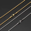 Wholesale Hip Hop Stainless Steel Twist Chain Necklace And Bracelet Gold Plated With Gemstones