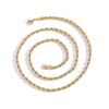 Wholesale Hip Hop Stainless Steel Twist Chain Necklace And Bracelet Gold Plated With Gemstones