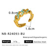 Wholesale Hip Hop Style Color Chain Ring And Bracelet In Stainless Steel With Geometric Pattern And Electroplating