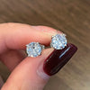 Wholesale Hip Hop Style Copper Gold Plated Micro Round Diamond Zircon Earrings With Geometric Pattern For Women