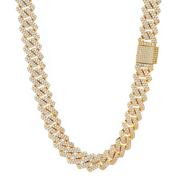 Wholesale Hip Hop Style Copper Rhombus Cuban Chain Necklace Unisex