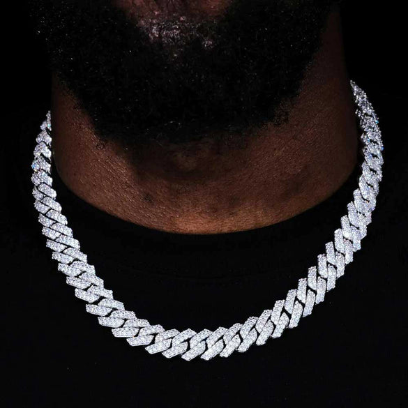 Wholesale Hip Hop Style Copper Rhombus Cuban Chain Necklace Unisex