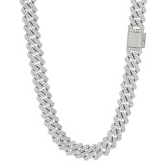 Wholesale Hip Hop Style Copper Rhombus Cuban Chain Necklace Unisex