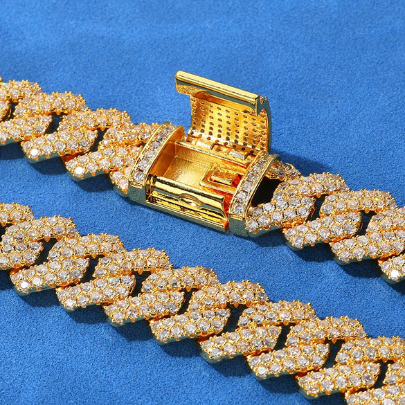 Wholesale Hip Hop Style Copper Rhombus Cuban Chain Necklace Unisex