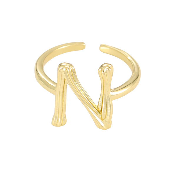 Wholesale Hip Hop Style Copper Ring With Electroplating Treatment And Letter Pattern