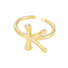 Wholesale Hip Hop Style Copper Ring With Electroplating Treatment And Letter Pattern