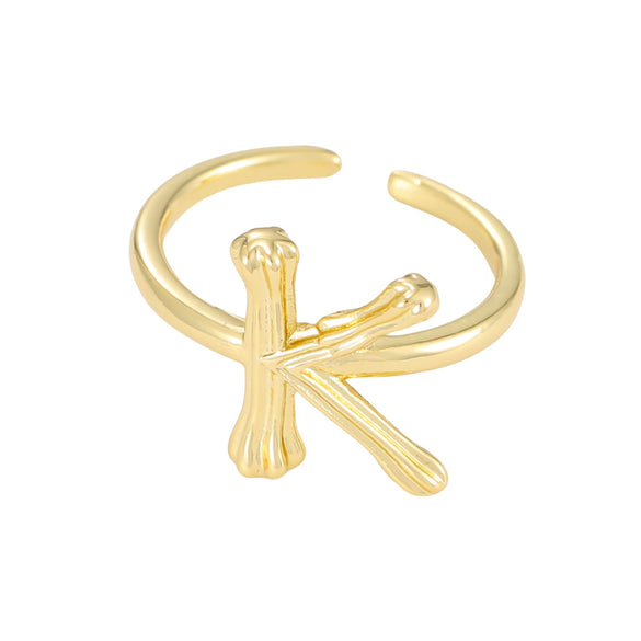 Wholesale Hip Hop Style Copper Ring With Electroplating Treatment And Letter Pattern