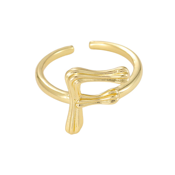 Wholesale Hip Hop Style Copper Ring With Electroplating Treatment And Letter Pattern
