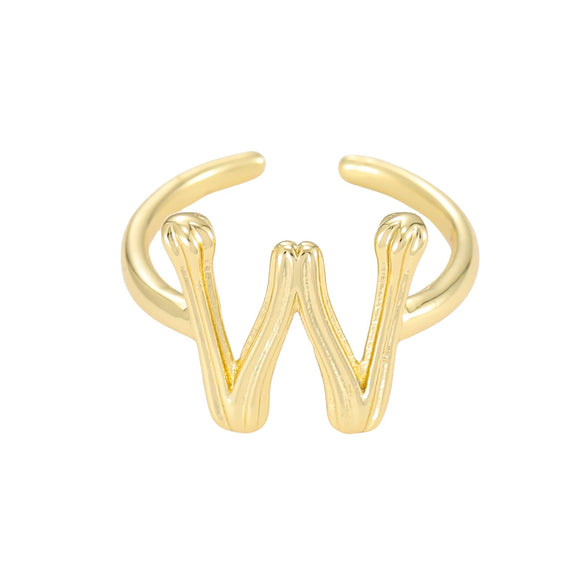 Wholesale Hip Hop Style Copper Ring With Electroplating Treatment And Letter Pattern