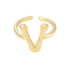 Wholesale Hip Hop Style Copper Ring With Electroplating Treatment And Letter Pattern