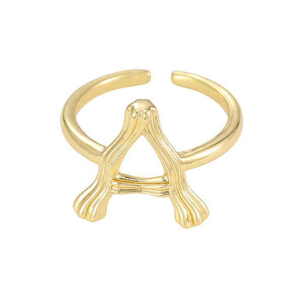 Wholesale Hip Hop Style Copper Ring With Electroplating Treatment And Letter Pattern