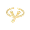 Wholesale Hip Hop Style Copper Ring With Electroplating Treatment And Letter Pattern