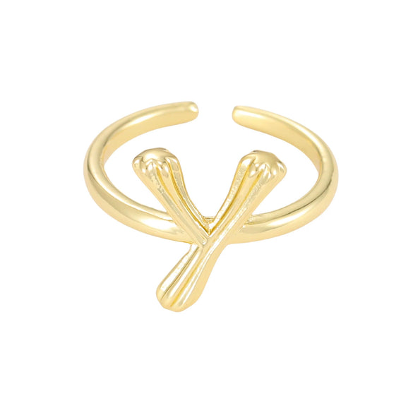 Wholesale Hip Hop Style Copper Ring With Electroplating Treatment And Letter Pattern