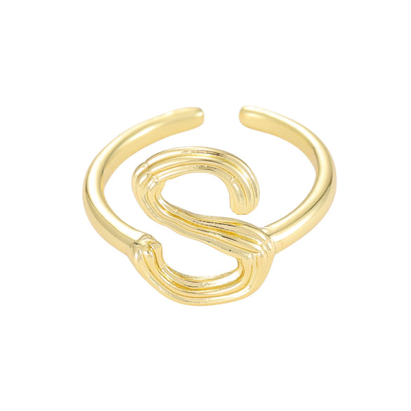 Wholesale Hip Hop Style Copper Ring With Electroplating Treatment And Letter Pattern
