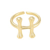 Wholesale Hip Hop Style Copper Ring With Electroplating Treatment And Letter Pattern
