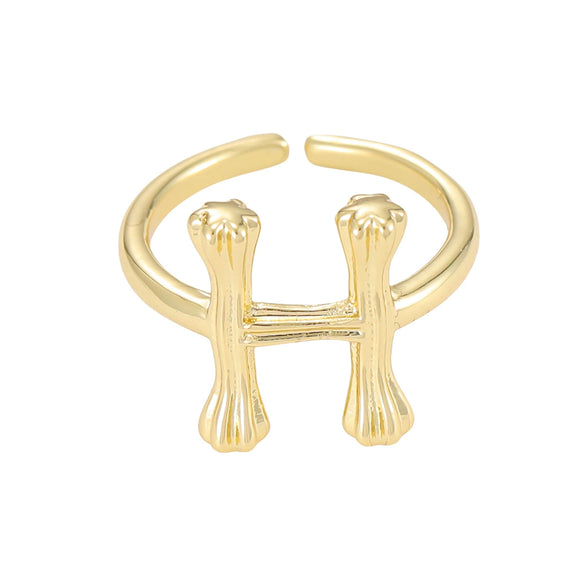 Wholesale Hip Hop Style Copper Ring With Electroplating Treatment And Letter Pattern