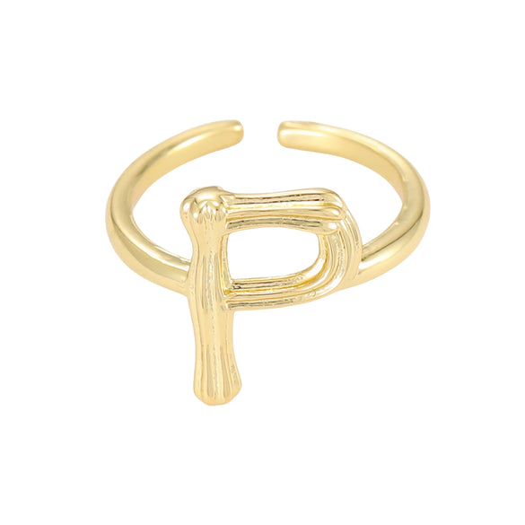 Wholesale Hip Hop Style Copper Ring With Electroplating Treatment And Letter Pattern