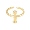 Wholesale Hip Hop Style Copper Ring With Electroplating Treatment And Letter Pattern