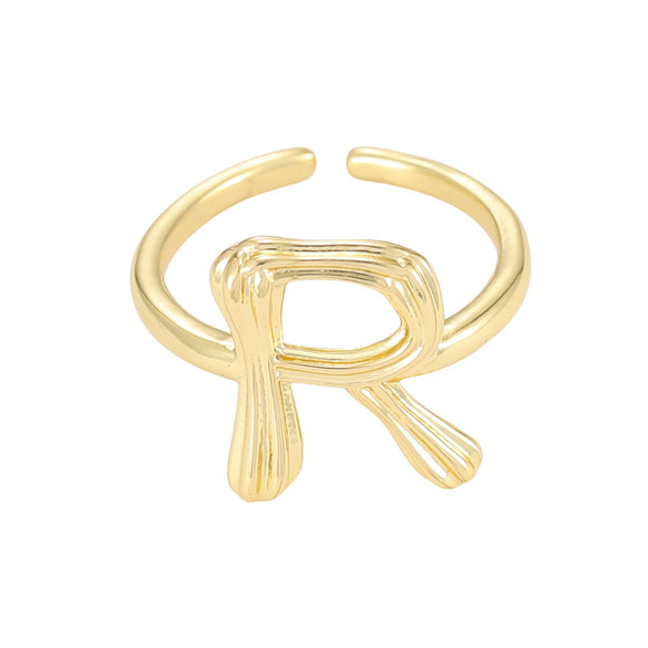 Wholesale Hip Hop Style Copper Ring With Electroplating Treatment And Letter Pattern