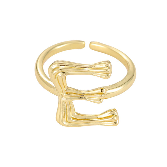 Wholesale Hip Hop Style Copper Ring With Electroplating Treatment And Letter Pattern