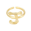 Wholesale Hip Hop Style Copper Ring With Electroplating Treatment And Letter Pattern