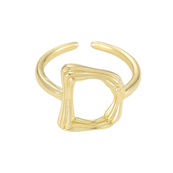 Wholesale Hip Hop Style Copper Ring With Electroplating Treatment And Letter Pattern