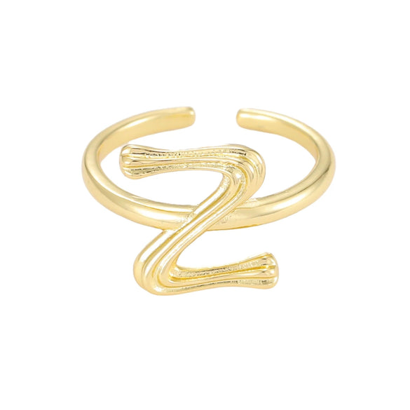 Wholesale Hip Hop Style Copper Ring With Electroplating Treatment And Letter Pattern