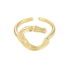 Wholesale Hip Hop Style Copper Ring With Electroplating Treatment And Letter Pattern