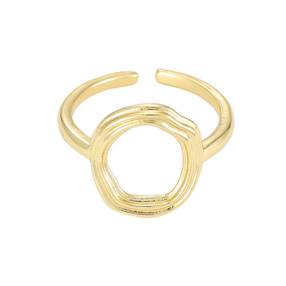 Wholesale Hip Hop Style Copper Ring With Electroplating Treatment And Letter Pattern