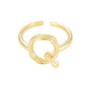 Wholesale Hip Hop Style Copper Ring With Electroplating Treatment And Letter Pattern