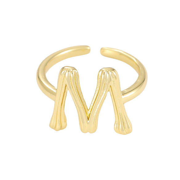 Wholesale Hip Hop Style Copper Ring With Electroplating Treatment And Letter Pattern