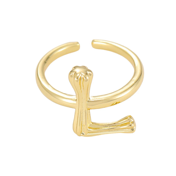 Wholesale Hip Hop Style Copper Ring With Electroplating Treatment And Letter Pattern