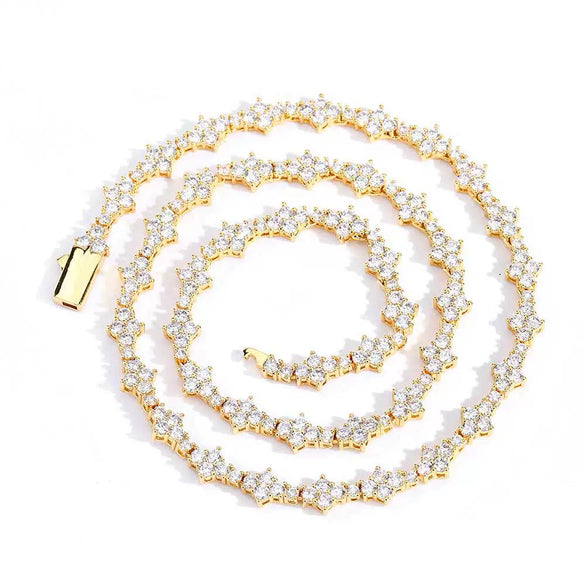 Wholesale Hip Hop Style Copper Tennis Chain Zircon Necklace And Bracelet Jewelry Unisex