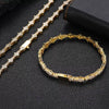 Wholesale Hip Hop Style Copper Tennis Chain Zircon Necklace And Bracelet Jewelry Unisex