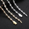 Wholesale Hip Hop Style Copper Tennis Chain Zircon Necklace And Bracelet Jewelry Unisex