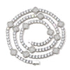 Wholesale Hip Hop Style Copper Zircon Tennis Chain Four Leaf Clover Necklace And Bracelet Jewelry