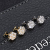 Wholesale Hip Hop Style Flower Shaped Zircon Earrings Made Of Copper And 225 Silver