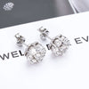 Wholesale Hip Hop Style Flower Shaped Zircon Earrings Made Of Copper And 225 Silver