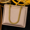 Wholesale Hip Hop Style Geometric Double Layer Retro Exaggerated 18K Gold Plated Titanium Steel Necklace Chain For Women