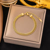 Wholesale Hip Hop Style Geometric Double Layer Retro Exaggerated 18K Gold Plated Titanium Steel Necklace Chain For Women