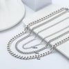 Wholesale Hip Hop Style Geometric Pattern S925 Sterling Silver Cuba Chain Necklace For Men And Women