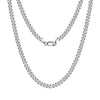 Wholesale Hip Hop Style Geometric Pattern S925 Sterling Silver Cuba Chain Necklace For Men And Women