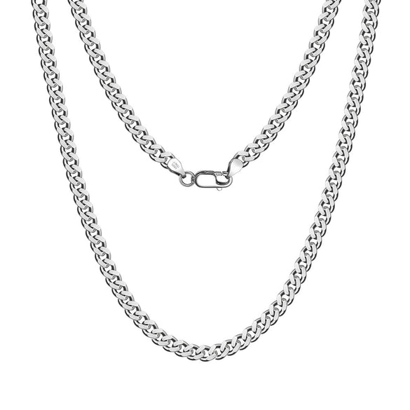 Wholesale Hip Hop Style Geometric Pattern S925 Sterling Silver Cuba Chain Necklace For Men And Women