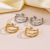 Wholesale Hip Hop Style Geometric Stainless Steel Earrings 18K Gold Plated