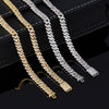 Wholesale Hip Hop Style Geometric Zircon Copper Cuban Chain Bracelet For Men And Women