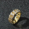 Wholesale Hip Hop Style Geometric Zirconia Copper Ring Gold Plated With Gemstones Unisex