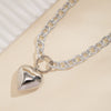 Wholesale Hip Hop Style Heart Shape Iron Chain Ccb Pendant Necklace With Electroplating Treatment