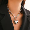Wholesale Hip Hop Style Heart Shape Iron Chain Ccb Pendant Necklace With Electroplating Treatment